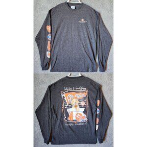 Simply Southern Long Sleeve Shirt Tailgates & Touchdowns Dog Football Size Large